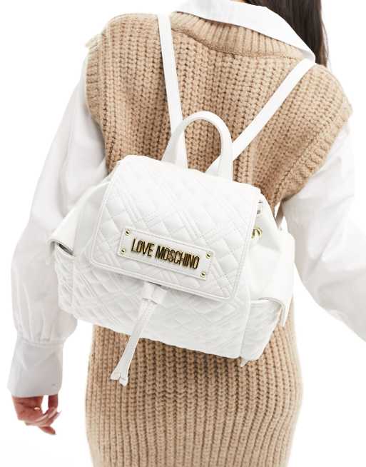 Love Moschino - Vatteret hvid rygsæk