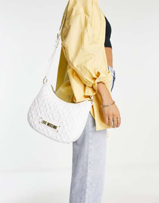 Love Moschino - Vatteret skuldertaske i hvid