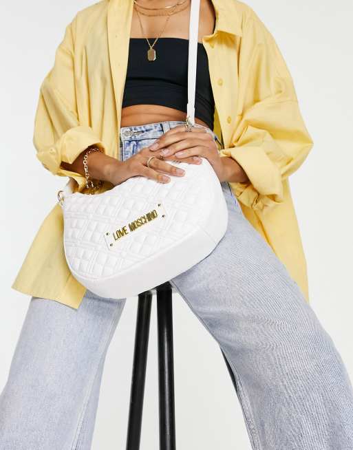 Love Moschino - Vatteret skuldertaske i hvid, 3 af 4