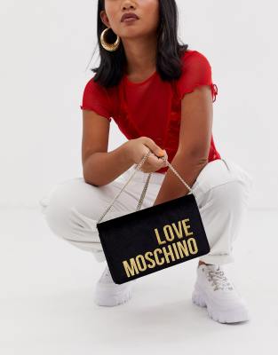 moschino red velvet bag