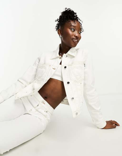 Veste en jeans blanche courte sale