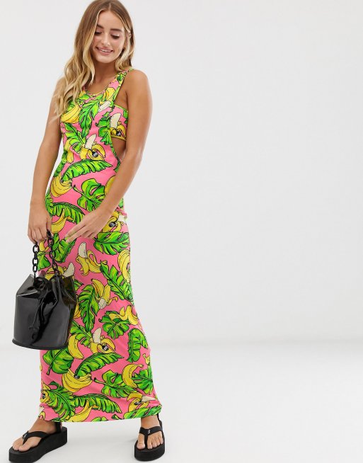 Love Moschino Vestito lungo con stampa di banane ASOS