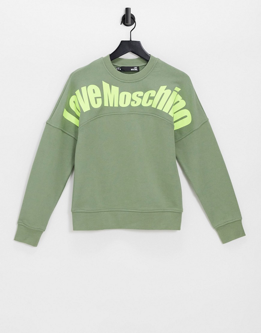 Love Moschino wavey logo sweatshirt in green