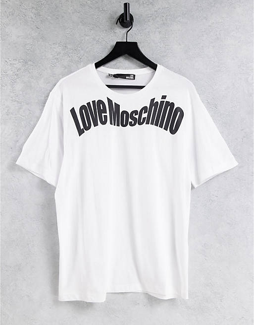 Love Moschino wavey logo t-shirt in white