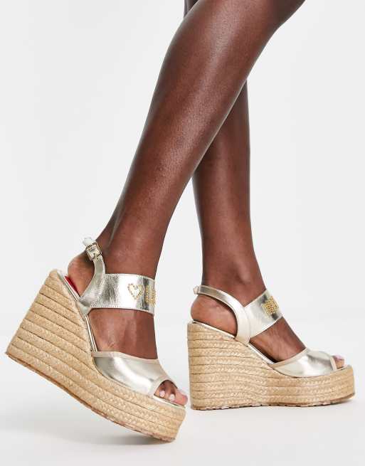 Love Moschino wedges in gold ASOS