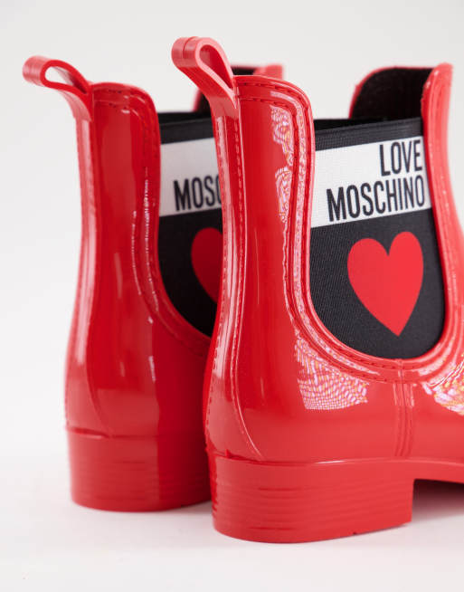 moschino red boots