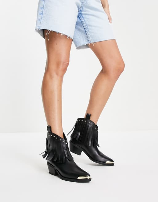 Love Moschino - Westernlaarzen met kwastjes in zwart