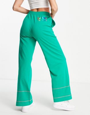 Love Moschino wide leg joggers in green