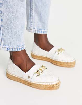 Love Moschino woven chain espadrilles in white - ASOS Price Checker