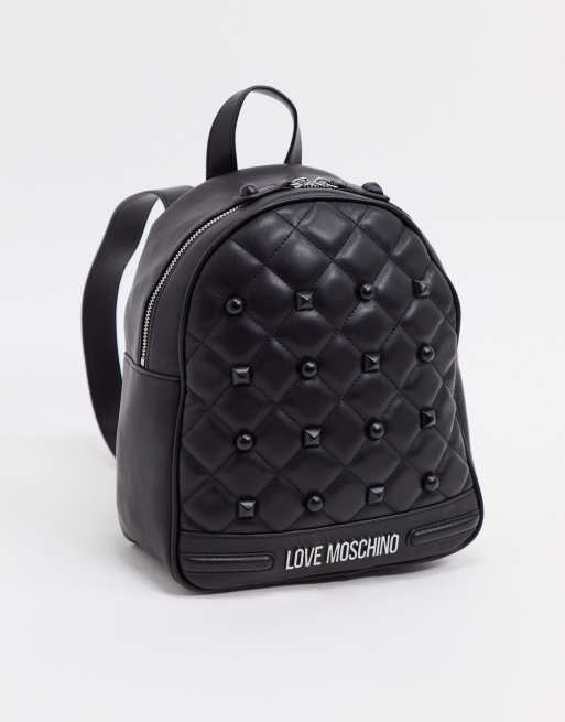 ZAINO NERO CON APPLICAZIONI CON BORCHIE LOVE MOSCHINO