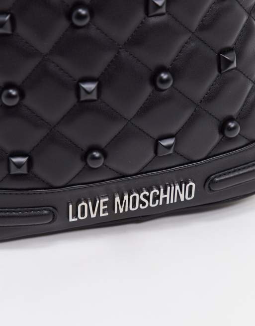 ZAINO NERO CON APPLICAZIONI CON BORCHIE LOVE MOSCHINO