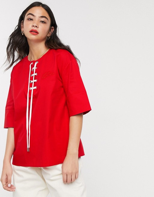 Love Moshcino lace up sports top