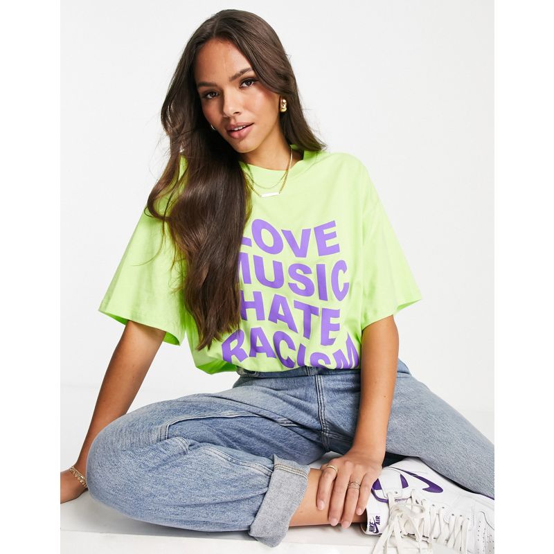 Top T-shirt e Canotte Love Music Hate Racism X - T-shirt unisex verde