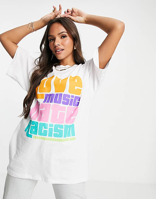 Love Music Hate Racism X ASOS Unisex T-shirt in White
