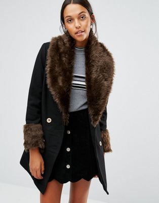 coat with fur cuffs and collar