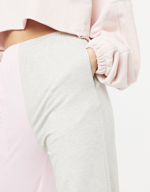 Love & Other Things color block sweatpants in pink & gray