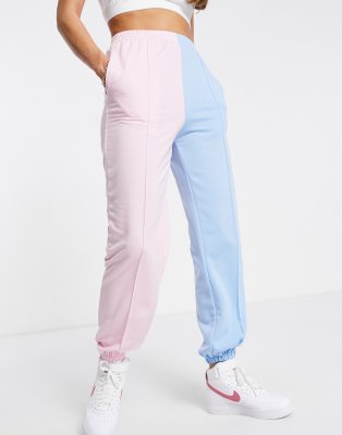 blue and pink joggers