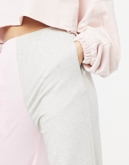 Love & Other Things colourblock joggers in pink & grey, 3 of 4