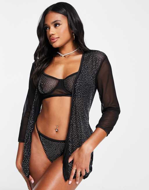 Love Other Things Completo con vestaglia trasparente e