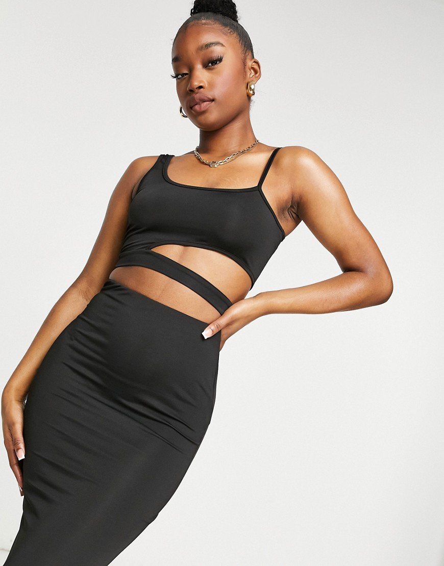 Love & Other Things crop top and midi skirt in black