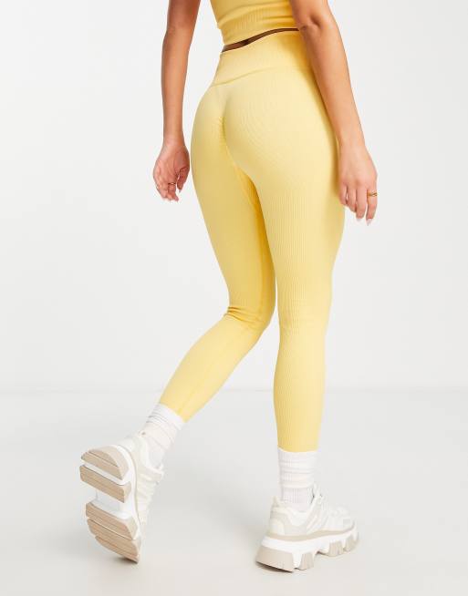 Love & Other Things - Fitness - Geribbelde legging in mango, 2 van 4