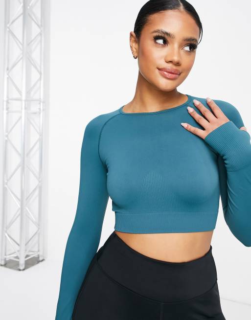 Sport crop top lange mouwen hotsell