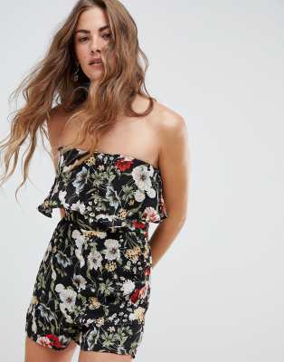 floral bardot playsuit