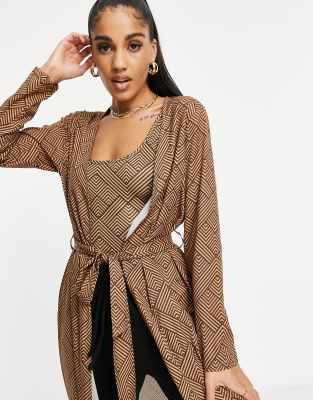 geo print cardigan