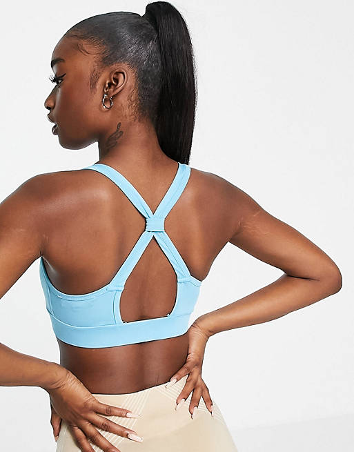 Love & Other Things gym co-ord open back sports bra in blue