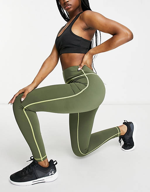 Love & Other Things gym contrast high waisted leggings in khaki