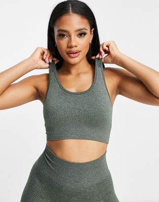 Love & Other Things gym seamless crop top in green