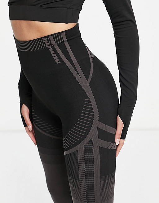 Love & Other Things gym seamless knit leggings in gray