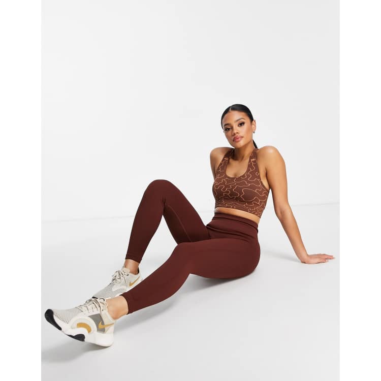 Love & Other Things gym seamless leggings in brown