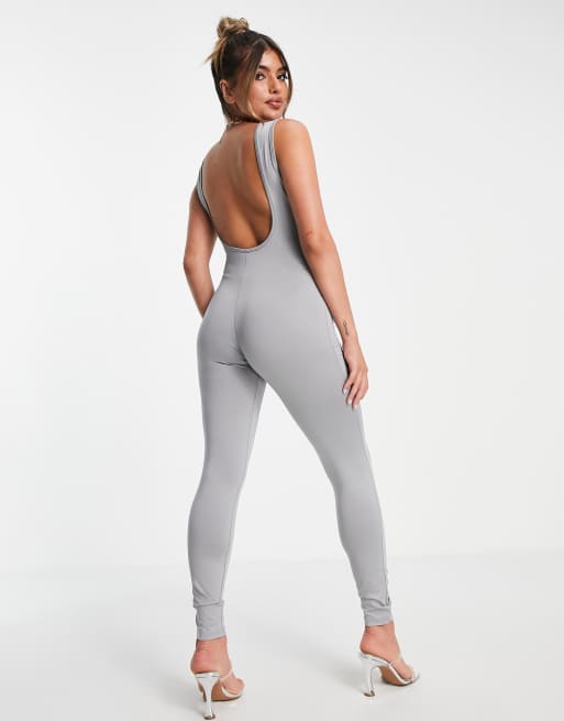 Love & Other Things - Jumpsuit met rits aan de voorkant in grijs, 2 van 4