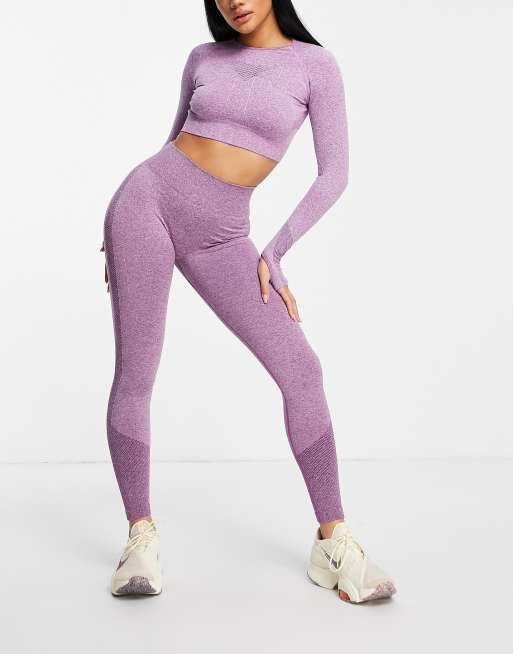 Love & Other Things – Lila träningsleggings i seamless design