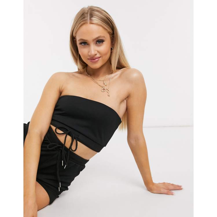 ASOS LUXE Lounge bandeau and legging set in black