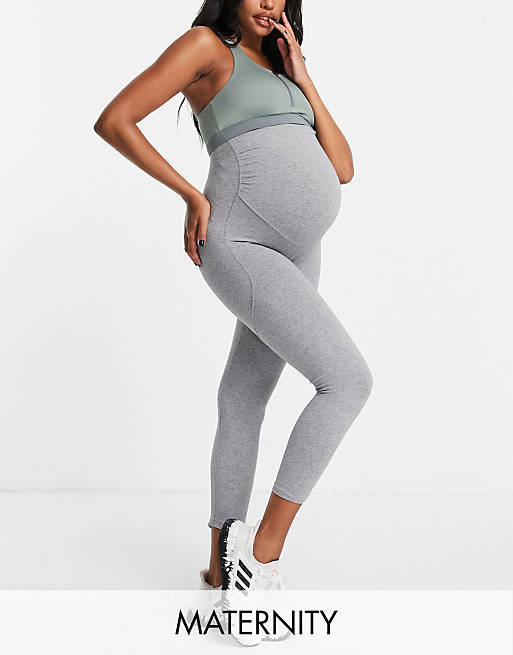 Love & Other Things Maternity gym co-ord zip front sports bra in sage