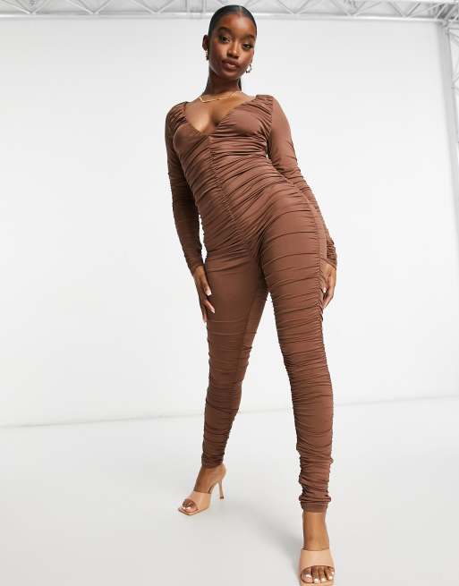 Mesh Ruched Jumpsuit