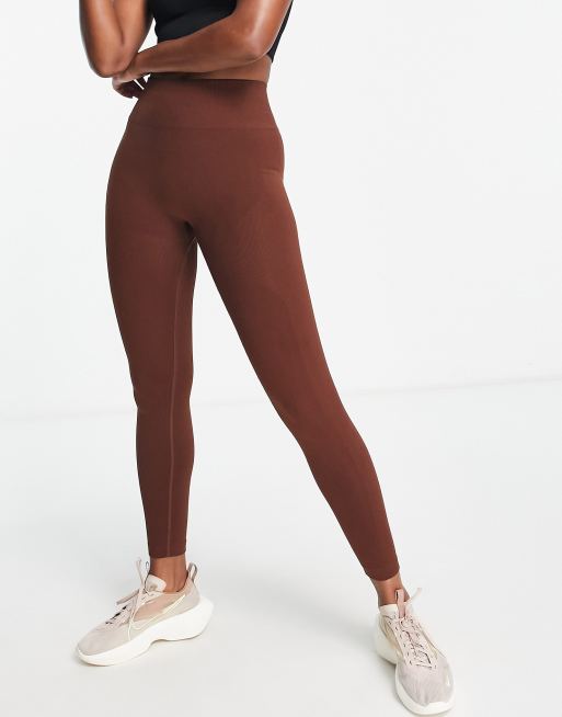 Love & Other Things - Naadloze legging met hoge taille in chocoladebruin