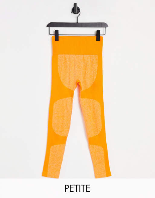 Love & Other Things gym seamless contrast leggings in tangerine