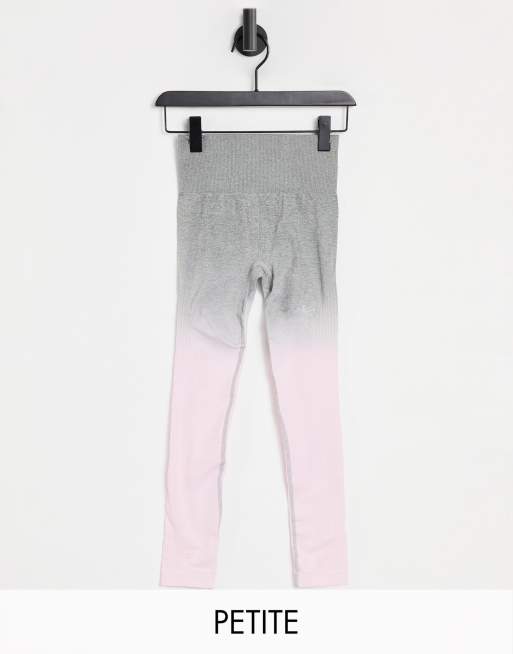 Love & Other Things Petite - Naadloos gebreide fitnesslegging met kleurverloop in roze en grijs