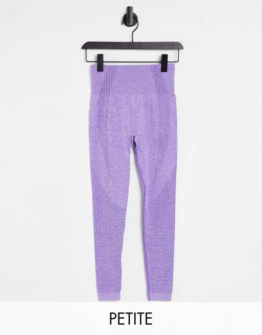 Love & Other Things Petite – Syrénlila stickade träningsleggings i seamless design