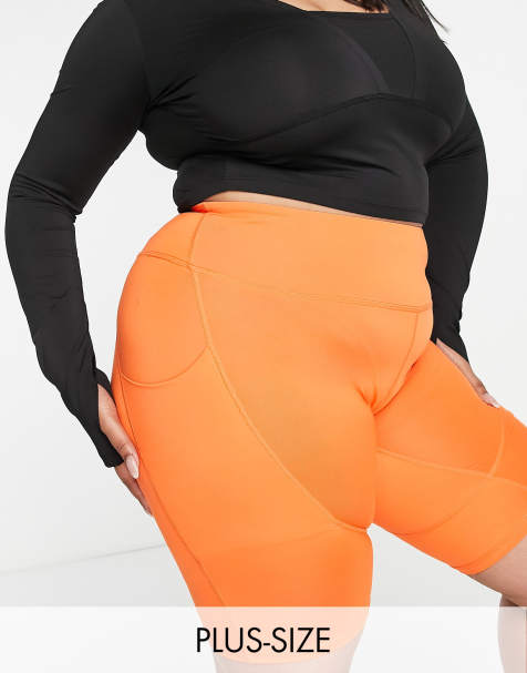 Love & Other Things Plus gym legging shorts in orange - view 1