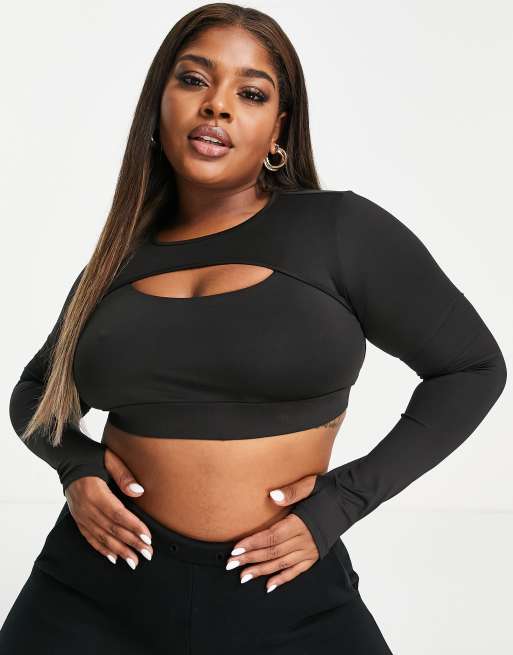 Love & Other Things Plus gym shrug and top set in black | ASOS