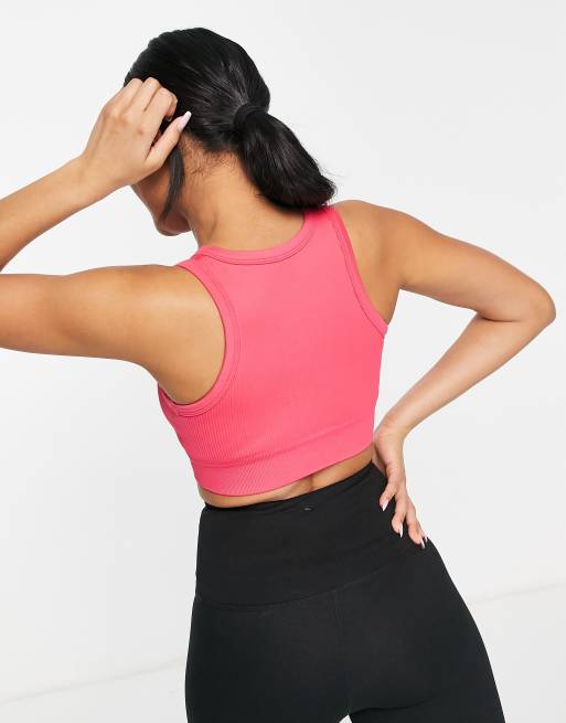Love Other Things Reggiseno sportivo da palestra senza cuciture a coste colore rosa lampone ASOS