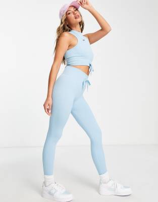 Fitness Leggings Neon Blue Floral peace-lover