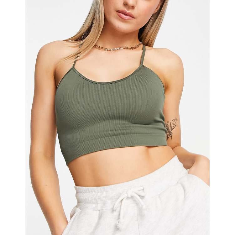 Army Green Seamless Longline Pullover Bralette