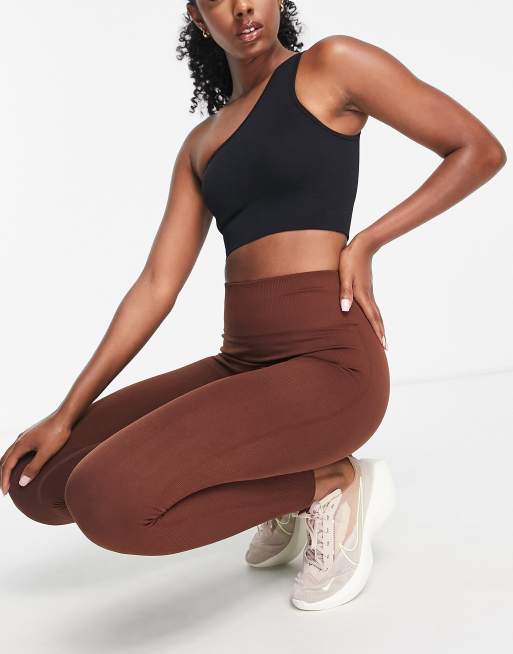 Love & Other things seamless high waisted leggings in chocolate brown