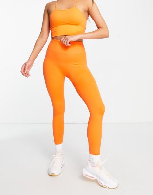 seamless high waisted leggings in dark orange