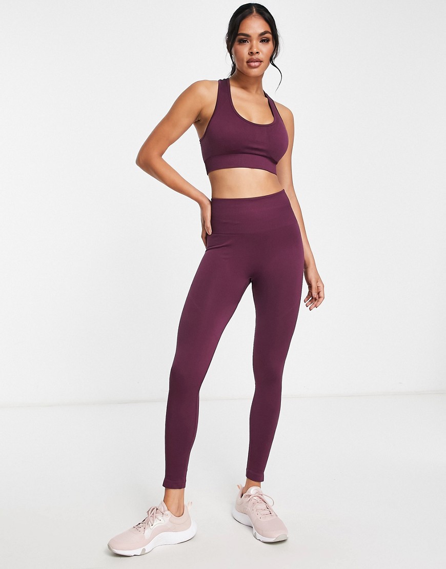 seamless high waisted leggings in dark purple
